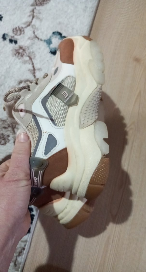 Kadın Bej Yılan Desenli Platform Spor Ayakkabı,Dark seer orjinal - Görsel 5