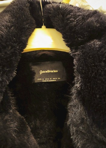 Stradivarius siyah  Süet Kürklü Biker Ceket - Görsel 5