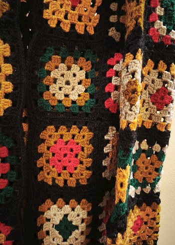 Bohem Çok Renkli El Örgüsü Kadın Hırka - Görsel 4