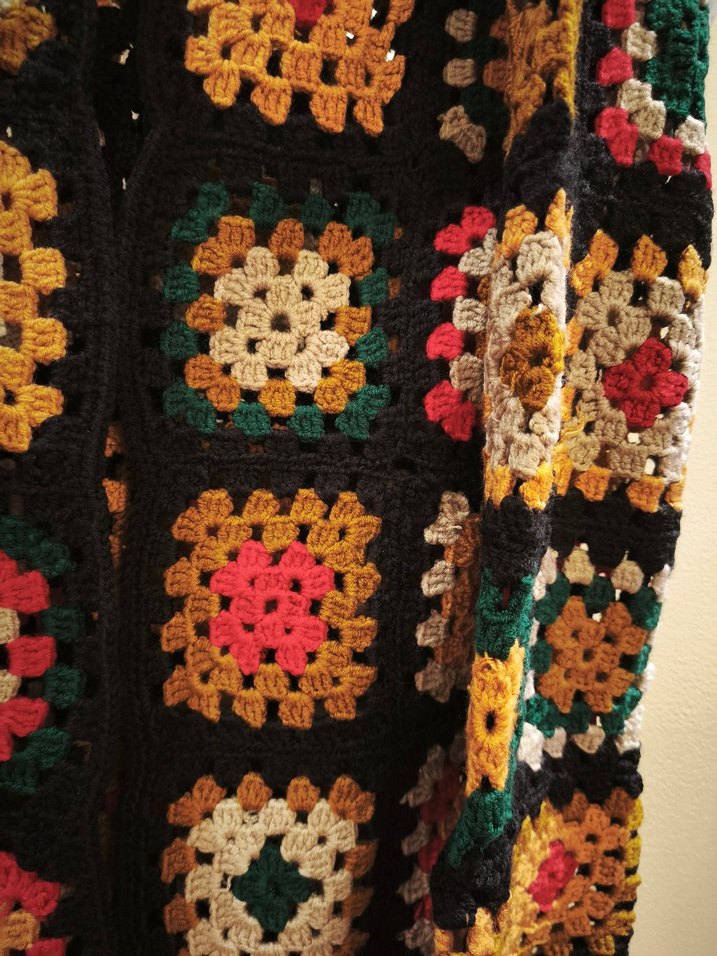 Bohem Çok Renkli El Örgüsü Kadın Hırka - Görsel 4