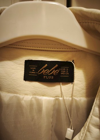 Düğmeli Bej  Kadın Deri Ceket - Görsel 3