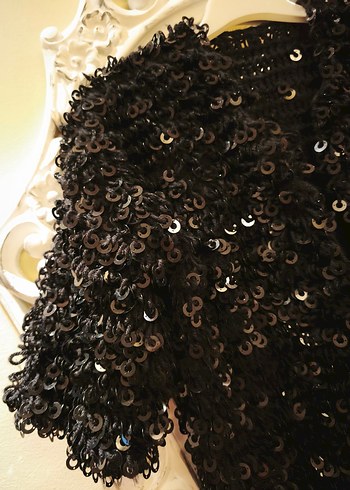 Siyah pul i Örgü Kadın Ceket - Görsel 2