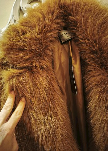 taba Uzun Peluş Kadın Kaban - Görsel 3