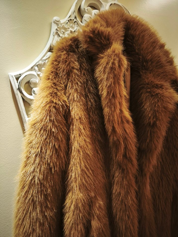 taba Uzun Peluş Kadın Kaban - Görsel 2