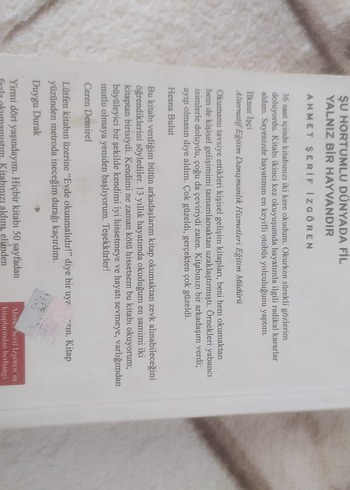  Şu Hortumlu Dünya'da Fil Yalnız Bir Hayvandır Kitap