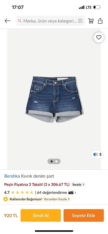 Bershka yeni sezon şort