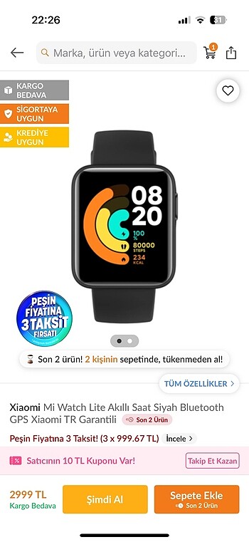  Beden Xiamio akıllı saat