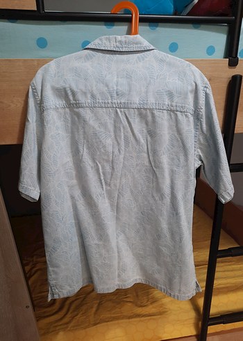 Buz Mavisi Düğmeli Kısa Kollu Erkek Gömlek - Görsel 5