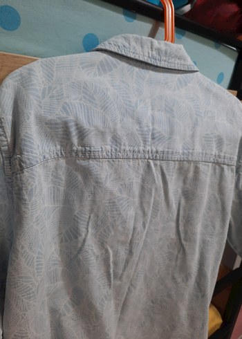 Buz Mavisi Düğmeli Kısa Kollu Erkek Gömlek - Görsel 6