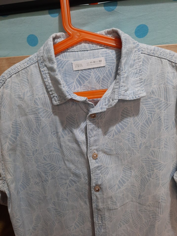 Buz Mavisi Düğmeli Kısa Kollu Erkek Gömlek - Görsel 3