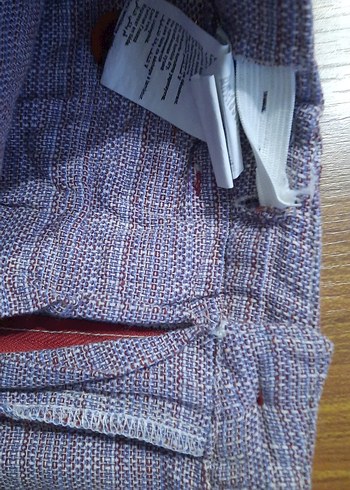 Erkek Çocuk Mor Gri Keten Regular Fit Bermuda - Görsel 4