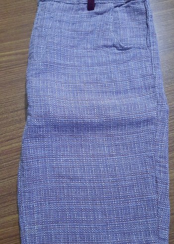 Erkek Çocuk Mor Gri Keten Regular Fit Bermuda - Görsel 8