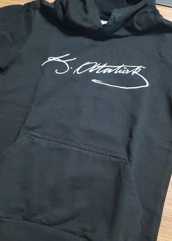 Siyah Kapüşonlu Çocuk Sweatshirt - Görsel 5