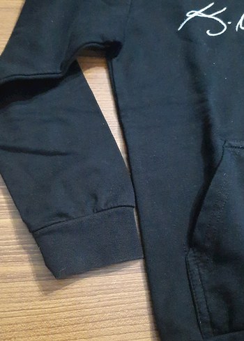 Siyah Kapüşonlu Çocuk Sweatshirt - Görsel 4