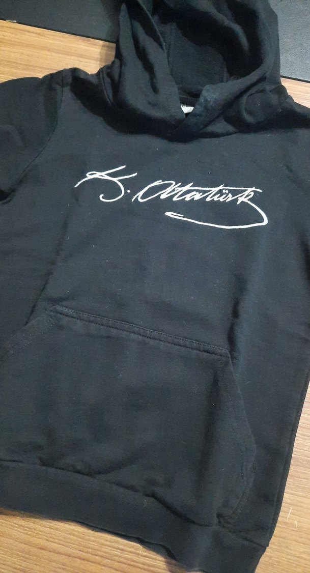 Siyah Kapüşonlu Çocuk Sweatshirt - Görsel 5