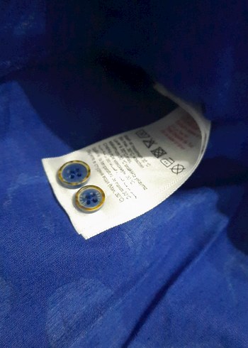 Erkek Mavi Baskılı Uzun Kollu Gömlek - Görsel 8