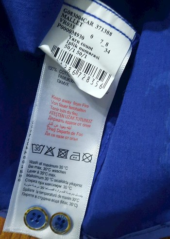 Erkek Mavi Baskılı Uzun Kollu Gömlek - Görsel 9