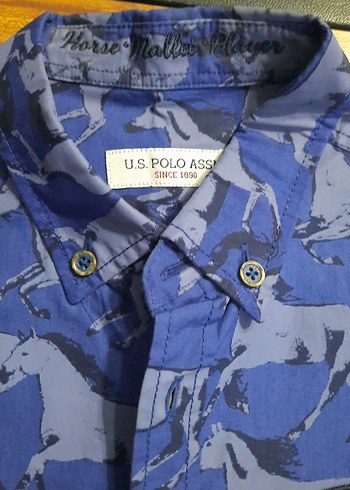 Erkek Mavi Baskılı Uzun Kollu Gömlek - Görsel 5