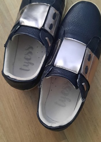 Erkek Çocuk Siyah Gri Deri Günlük Ayakkabı - Görsel 4