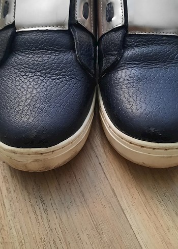 Erkek Çocuk Siyah Gri Deri Günlük Ayakkabı - Görsel 6