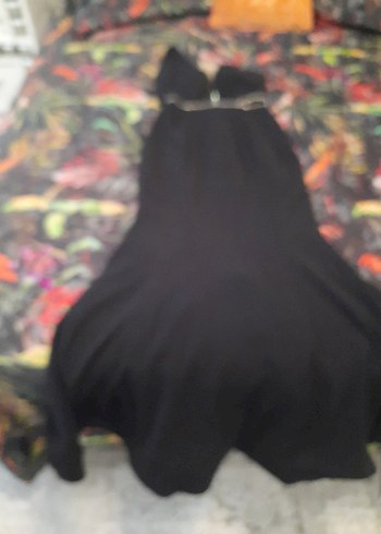 Alfabeta Kadın Siyah V Yakalı Uzun Abiye Elbise - Görsel 6