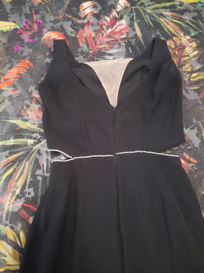 Alfabeta Kadın Siyah V Yakalı Uzun Abiye Elbise - Görsel 5