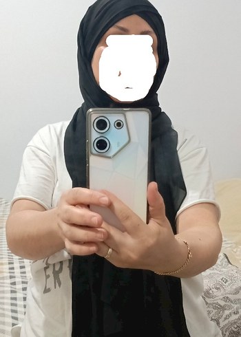 Şeffaf Siyah Kadın Tesettür Şal