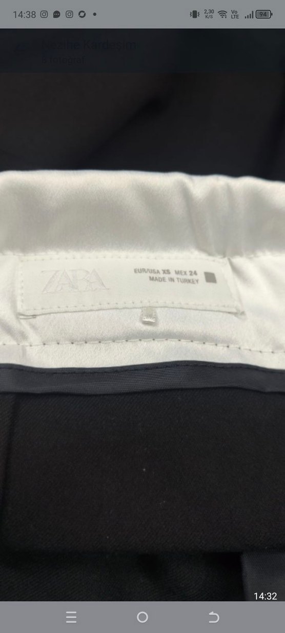 orijinal Zara pantolon ürünün bedenleri mevcuttur - Görsel 4