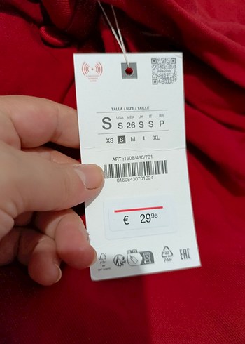 Kırmızı Uzun Kollu Mini Düğmeli Halter Yaka Bluz - Görsel 10