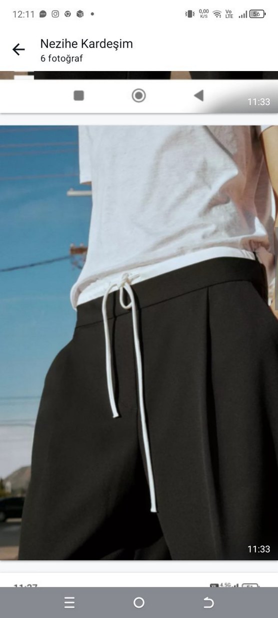 Siyah Midi Kumaş Kadın Pantolon orijinal Zara marka - Görsel 5