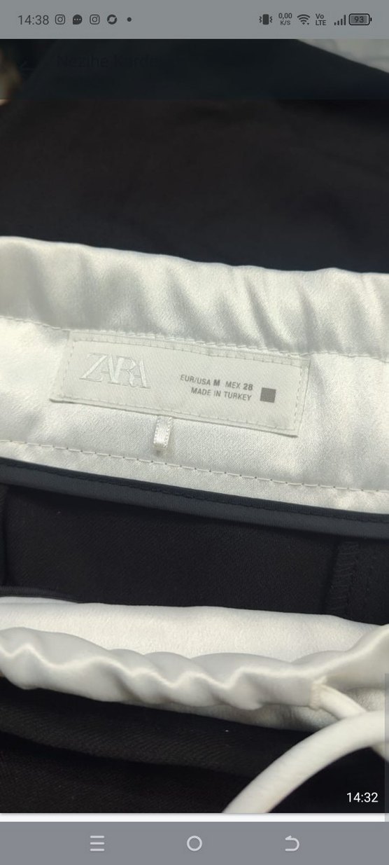 Siyah Kadın Kumaş Pantolon Zara markası orijinal ürün - Görsel 3