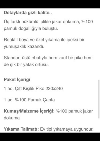 Bej Pastel Düz Yatak Örtüsü Bambi markası %100 Pamuk - Görsel 8