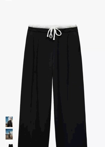 Kadın Siyah Regular Fit Kumaş Pantolon Zara markası - Görsel 17