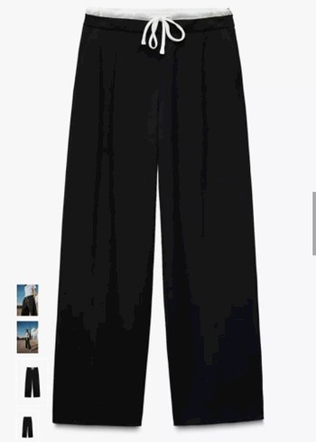 Kadın Siyah Regular Fit Kumaş Pantolon Zara markası - Görsel 14