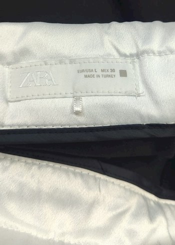 Siyah Kadın Midi Kumaş Pantolon orijinal Zara markası ürün - Görsel 10