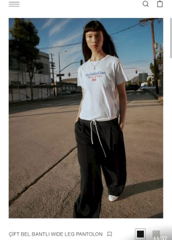 Siyah Kadın Kumaş Pantolon orijinal Zara markası bedenleri var - Görsel 16