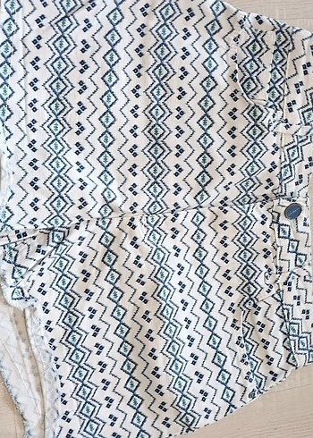 Kadın Bağlama Desenli Kısa Kot Şort S M uyumlu - Görsel 6