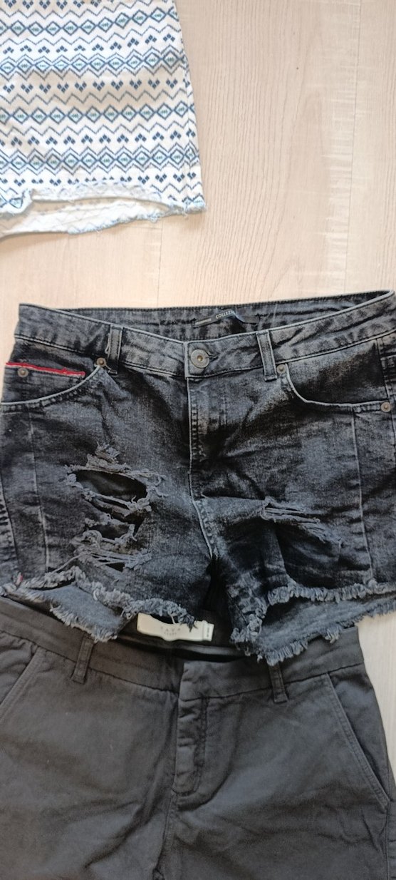 Kadın Bağlama Desenli Kısa Kot Şort S M uyumlu - Görsel 4