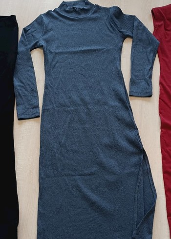 Gri Yüksek Yakalı Uzun Kollu Hamile Taytı - Görsel 3