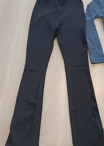 Gri Yüksek Yakalı Uzun Kollu Hamile Taytı - Görsel 2