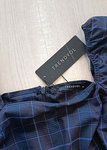 Kadın Lacivert Midi Elbise, Uzun Kollu, Tekdüze - Görsel 3