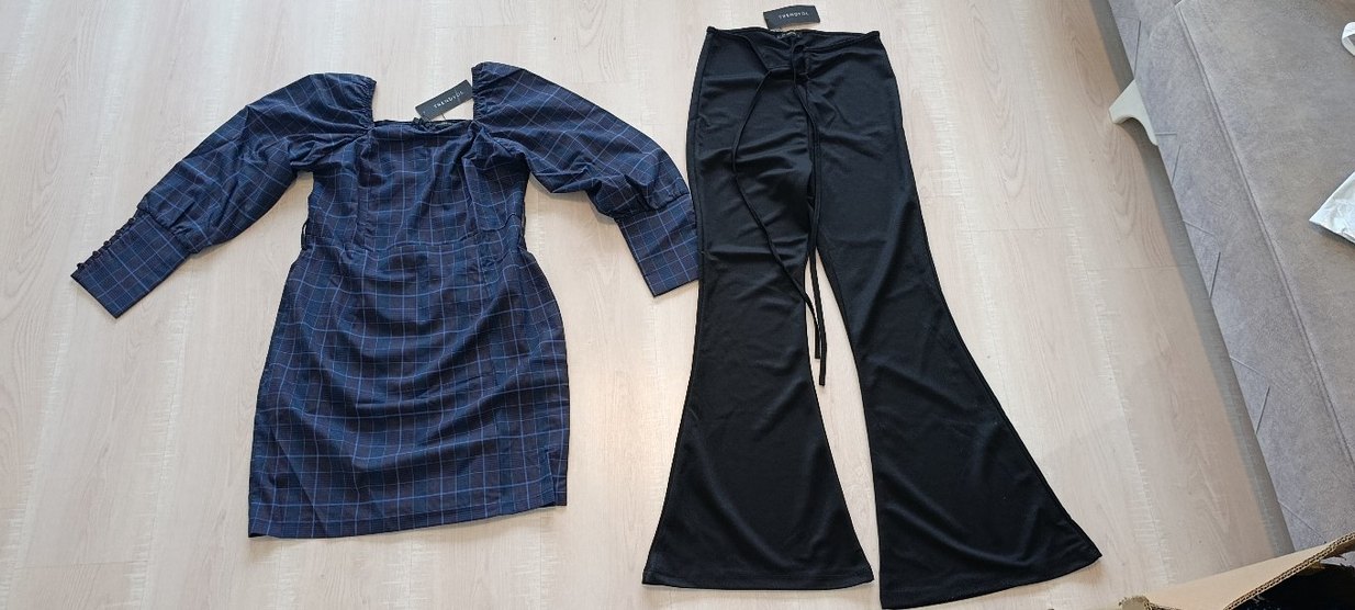 Kadın Lacivert Midi Elbise, Uzun Kollu, Tekdüze - Görsel 5