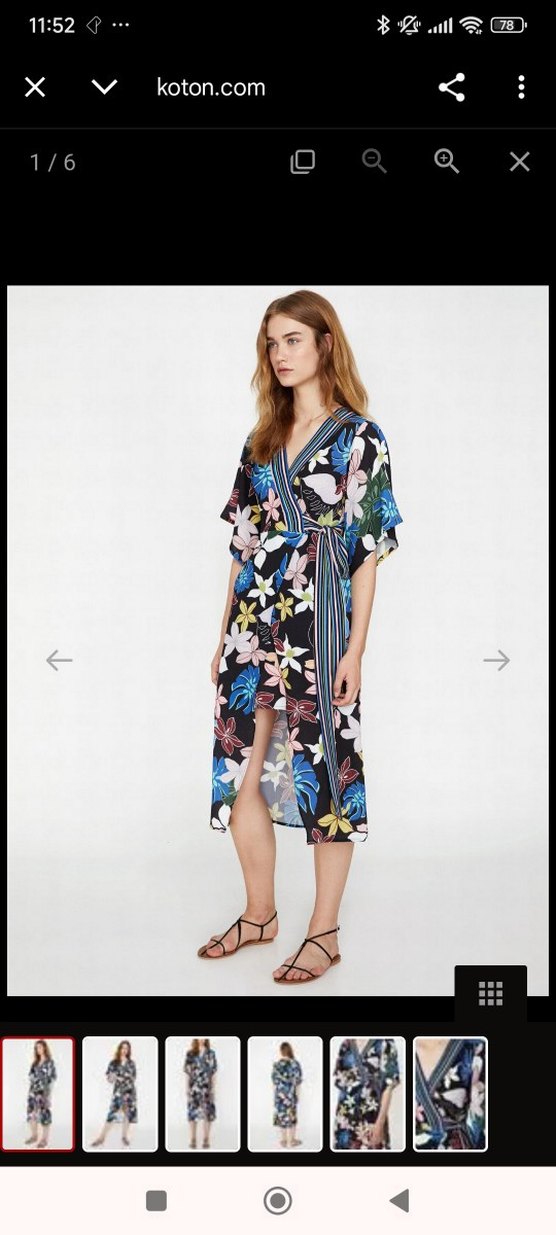 Çiçek Desenli Uzun Bohem Kimono - Görsel 3