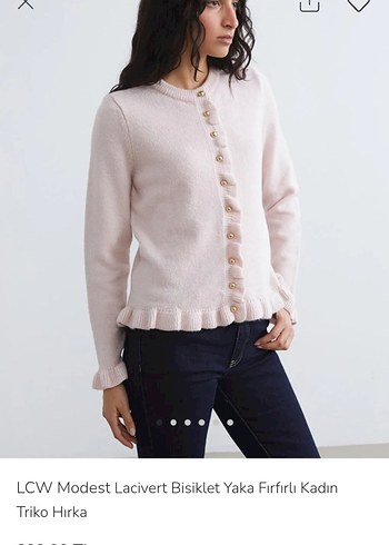 LCW Pastel Pembe Düğmeli Kadın Triko Hırka - Görsel 2