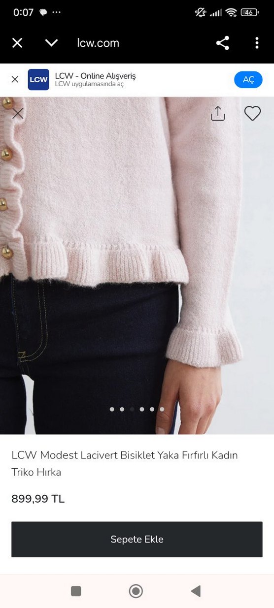 LCW Pastel Pembe Düğmeli Kadın Triko Hırka - Görsel 3