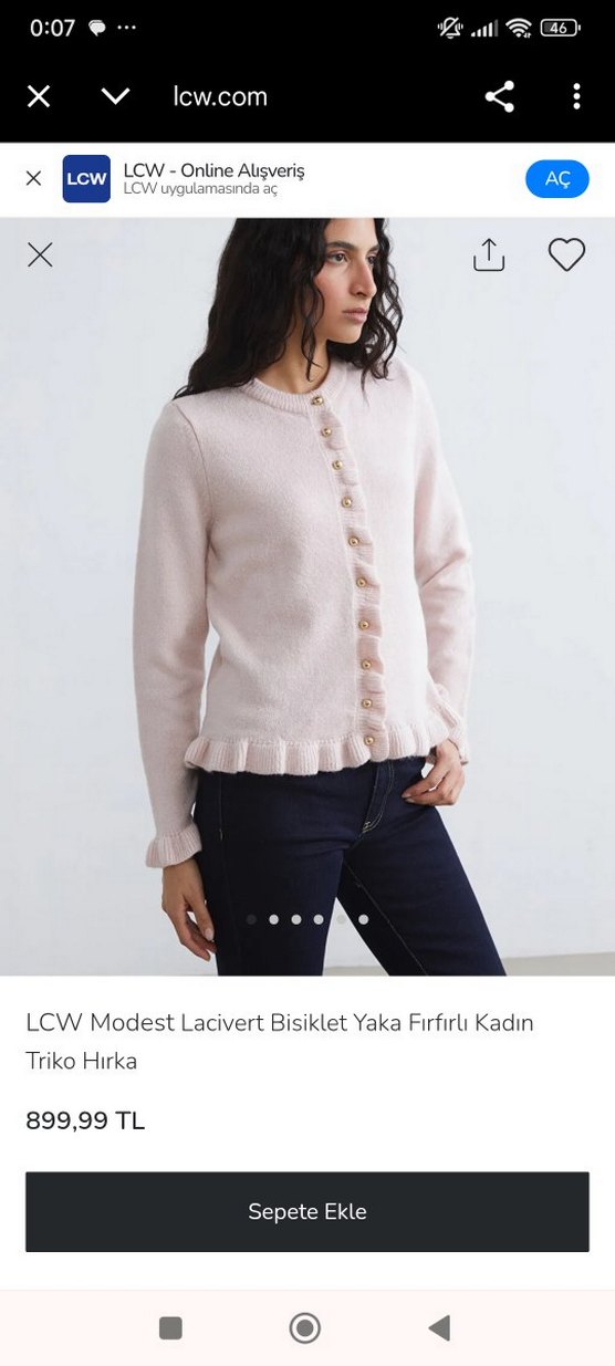 LCW Pastel Pembe Düğmeli Kadın Triko Hırka - Görsel 2