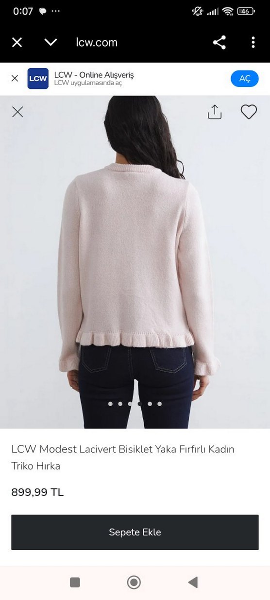 LCW Pastel Pembe Düğmeli Kadın Triko Hırka - Görsel 4