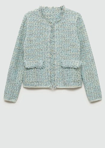 Kadın Beyaz Kısa Örgü Hırka - Görsel 5