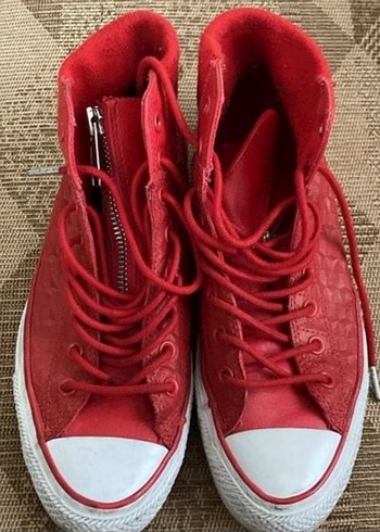 Converse Kirmizi Suet Bilekli Sneaker