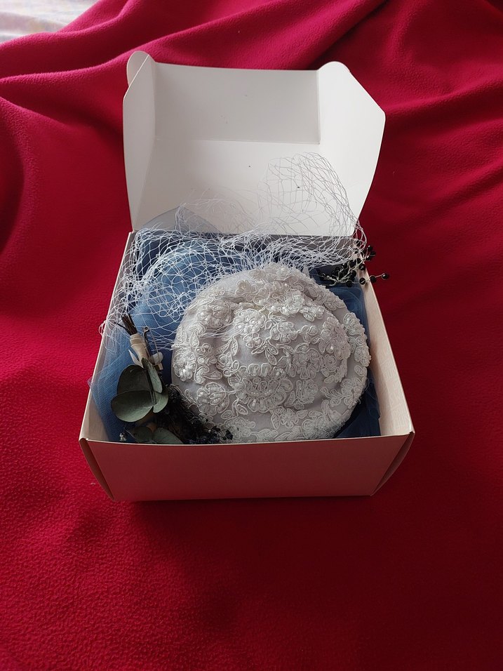 Dantel Detaylı Vintage Beyaz Gelin Şapkası - Görsel 3